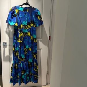 Christopher John Rogers for Target Blue Floral Puff Sleeve Tiered Dress 6